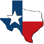 Red white and blue picture of texas
